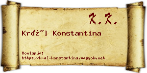 Král Konstantina névjegykártya